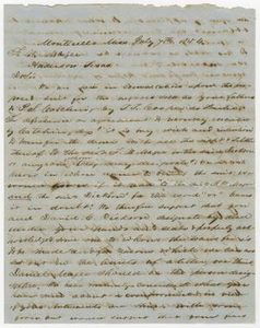 Letter from William Vanncone to F. W. McGee - July 7, 1854