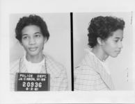 Mississippi State Sovereignty Commission photograph of Carolyn Yvonne Reed following her arrest for her participation in the Freedom Rides, Jackson, Mississippi, 1961 June 2