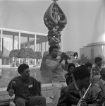 Musical performance in courtyard of the Dorothy Chandler Pavilion