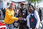 Members of Bay Area motorcycle clubs, at the funeral service for his friend Spiderman, Stewart Rose Manor Funeral Service, 3331 W. MacDonald Ave., Richmond