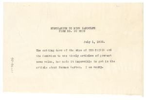 Letter from W. E. B. Du Bois to N.A.A.C.P.