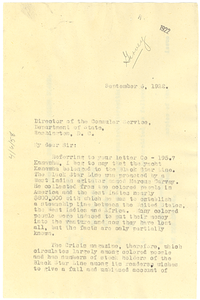 Letter from W. E. B. Du Bois to United States Department of State