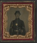 [Unidentified young soldier in Union corporal's uniform with bayoneted musket]