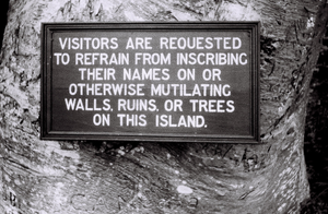 Field Work in Bunce Island, Sierra Leone: Sign before Entering the British Slave Castle