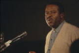 Ralph Abernathy speaking to an audience during a meeting at Tabernacle Baptist Church in Birmingham, Alabama.