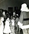 Santa with African American Children at Sunday School