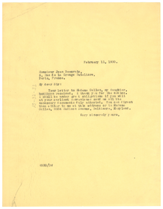 Letter from W. E. B. Du Bois to Jean Beauvais