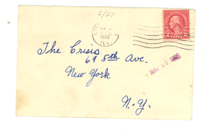 Letter and envelope from Mrs. O. B. Price to Crisis