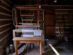 Cabin interior at Bennett Place, also known as Bennett Farm, a North Carolina Historic Site in Durham County