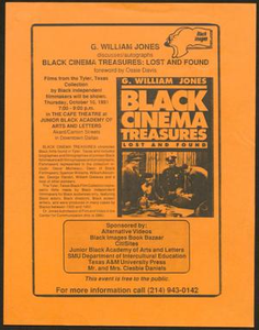 Flyer: Black Cinema Treasures: Lost and Found