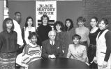 Tuskegee Airman Andrew Lane with students