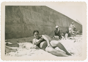 Digital image of Taylor family members at the beach on Martha's Vineyard