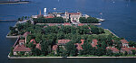 Aerial view of the Ellis Island immigration station, Jersey City, New Jersey