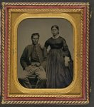 [Unidentified soldier in Union uniform next to unidentified woman]