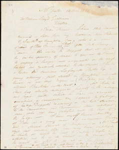 Thumbnail for Letter from William Goodell, N[ew] York, [New York], to William Lloyd Garrison, 1833 Nov[ember] 14