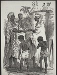 Two boys being sold to a slave-trader Zwei Knaben werden an Sklavenhändler verkauft