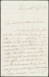 Thumbnail for Letter from Catherine Paton, Roseneath, [Scotland], to Maria Weston Chapman, July 15 / [18]47