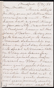 Letter from James Mott, Medford [Mass.], to James Miller M'Kim, 6 / 21 / [18]61