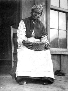 African-American woman with basket