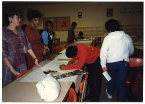 Adults and Students During Poster Art Contest