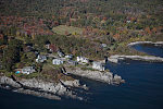 An October 2017 aerial view of one of many rocky protrusions into the Atlantic Ocean along the coast between South Portland and Cape Elizabeth, Maine