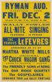 The LeFevres' All Night Sing with Wally Fowler at the Ryman Auditorium (Dec 2)