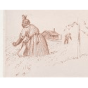 Drawing of an African American woman in a field