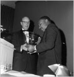 Martin Luther King, Jr. and Jacob Rothschild at the Nobel Peace Prize recognition dinner, National Conference of Christians and Jews, Dinkier Plaza Hotel, Atlanta, Georgia, January 27, 1965