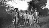 Five African American children in rural Wilcox County, Alabama.