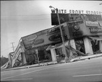 Burned appliance store, Los Angeles, 1965