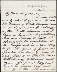 Thumbnail for Letter from Henry Wilson, Washington, [D.C.], to William Lloyd Garrison, Dec[ember] 17, 1874