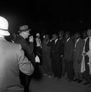 Wilson Baker, city director of public safety, speaking to civil rights demonstrators attempting a night march from Brown Chapel AME Church in Selma, Alabama.