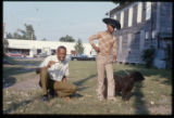 James "Son" Thomas, Pat Thomas, Ray Lum, Joe Cooper, William R. Ferris. Performance at Yale, American Folklife Festival in Washington, D.C., filming life in Leland, Miss., 1974.(Box 10 Ferris 034)