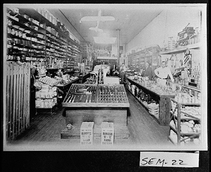 Photograph of J. C. Rambeau in J. L. Dickenson's dry goods store, Donalsonville, Seminole County, Georgia ca. 1927-1933?