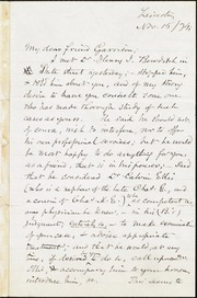 Letter to] My dear friend Garrison [manuscript