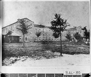 Photograph of the building used to house African-Americans at State Lunatic Asylum, Milledgeville, Baldwin County, Georgia, ca. 1894