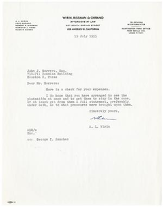 Letter from A. L. Wirin to John J. Herrera - 1955-07-19