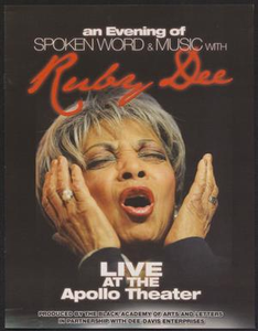 Program: An Evening of Spoken Word & Music with Ruby Dee