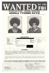 FBI Wanted poster for Angela Davis