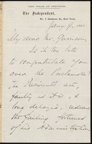 Letter to] My dear Mr. Garrison [manuscript