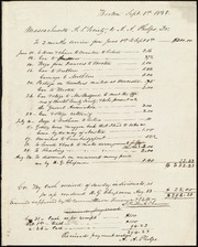 Massachusetts Anti-Slavery Society expense account of A. A. Phelps from June 1st to Sept. 1st 1838] [manuscript