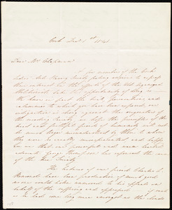 Letter from Jane Jennings, Cork, [Ireland], to Maria Weston Chapman, Dec. 1st, 1841