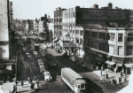 Bird's eye view of West 125th Street, Harlem, looking west from Seventh Avenue, 1943