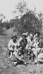 Ethel Ray with girls from Phyllis Wheatley House on a hiking trip.