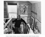 Jacob Lawrence, painter, at his studio in Seattle, April 1983