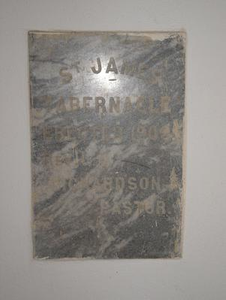 Photograph of Plaque for St. James Methodist Church