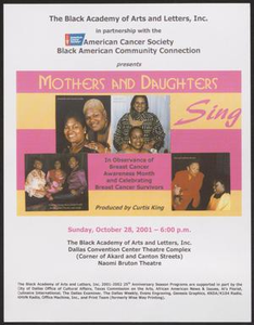 Flyer: Mothers and Daughters Sing