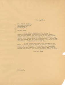 Letter from W. E. B. Du Bois to Nina Du Bois