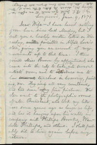 Letter from William Lloyd Garrison, Longwood, [Pa.], to Helen Eliza Garrison, June 9, 1871