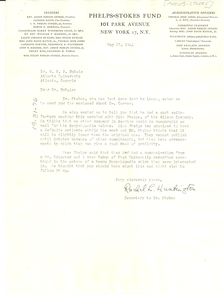 Letter from Phelps-Stokes Fund to W. E. B. Du Bois